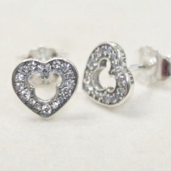 Pandora Jewelry - CLEARANCE!  NWOT Pandora Disney Mickey Mouse Silhouette Heart Earrings
